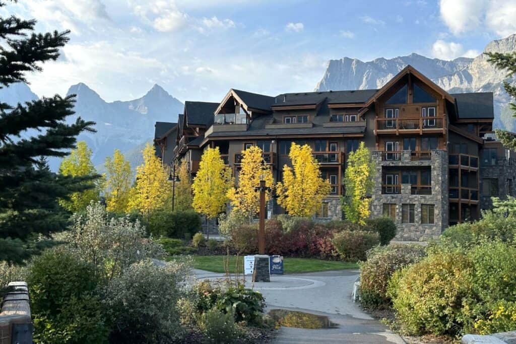 Spring creek condos in fall at policeman's creek trail canmore alberta