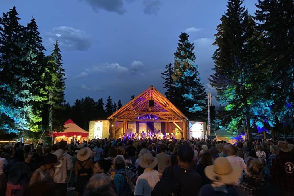 An evening at canmore folk festival things to do in canmore at night