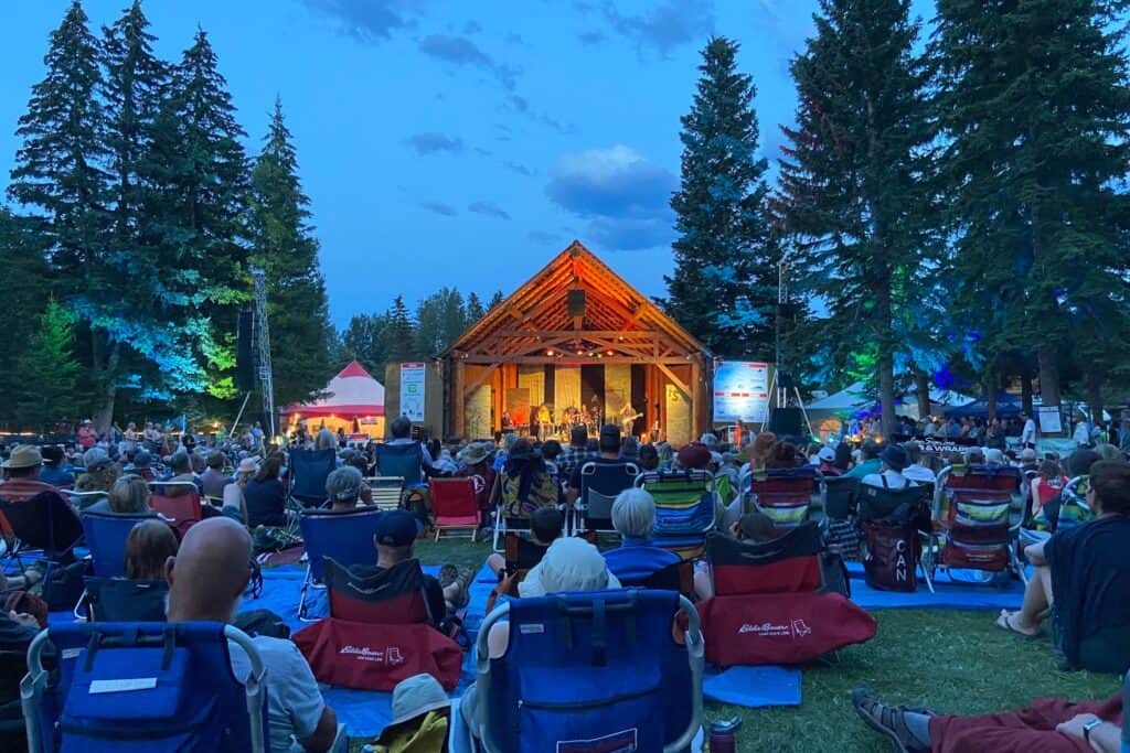 Canmore folk festival in the evening living in canmore alberta