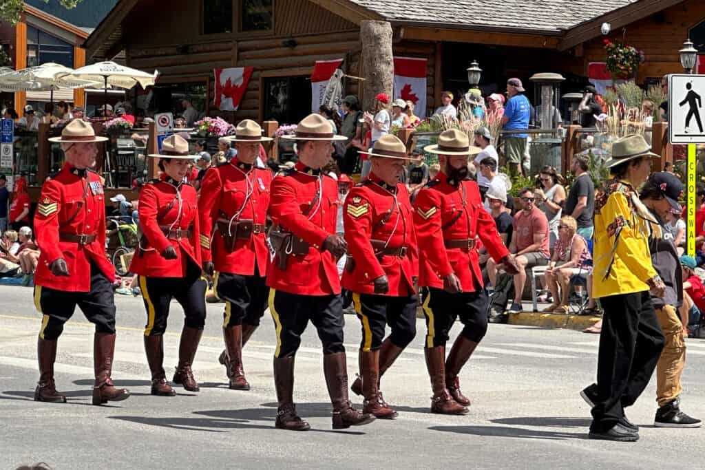Rcmp march on canada day living in canmore alberta